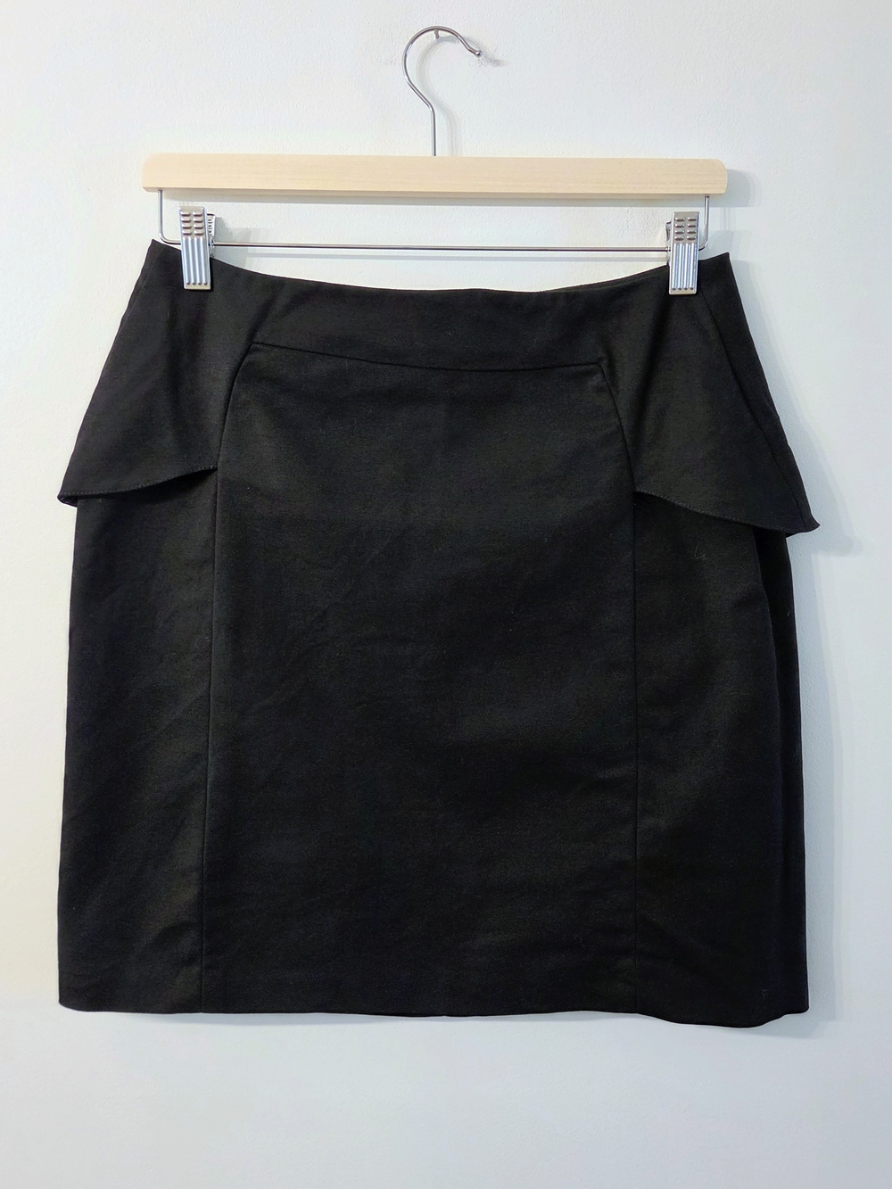 Sandro Black Mini Skirt with Hip Flap Detail